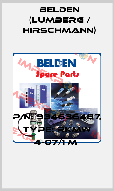 P/N: 934636487, Type: RKMW 4-07/1 M  Belden (Lumberg / Hirschmann)