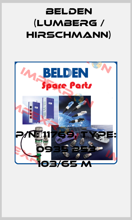 P/N: 11769, Type: 0935 253 103/65 M  Belden (Lumberg / Hirschmann)