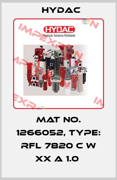 Mat No. 1266052, Type: RFL 7820 C W XX A 1.0  Hydac