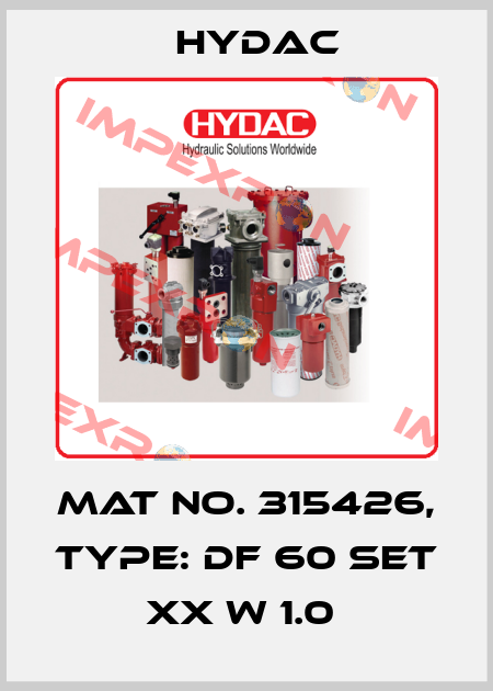 Mat No. 315426, Type: DF 60 SET XX W 1.0  Hydac