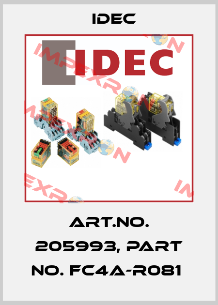 Art.No. 205993, Part No. FC4A-R081  Idec