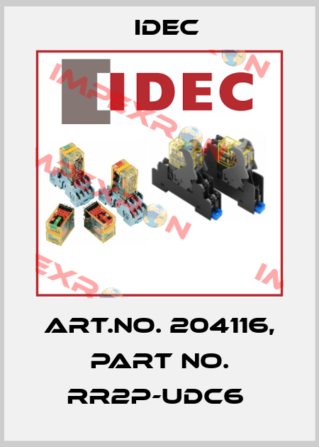 Art.No. 204116, Part No. RR2P-UDC6  Idec