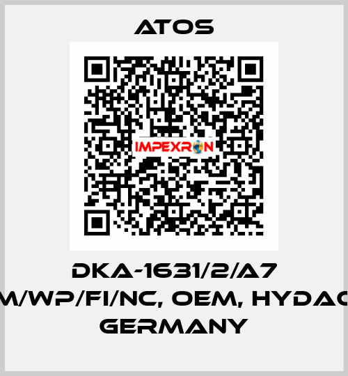 DKA-1631/2/A7 M/WP/FI/NC, OEM, Hydac Germany Atos