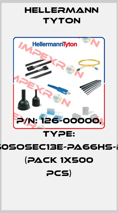 P/N: 126-00000, Type: T50SOSEC13E-PA66HS-BK (pack 1x500 pcs) Hellermann Tyton