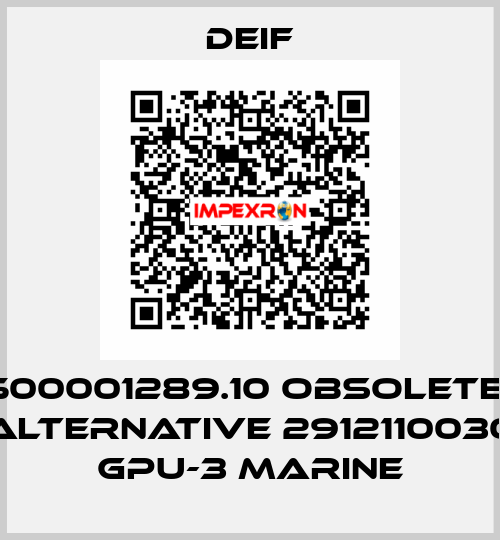 500001289.10 obsolete- ALTERNATIVE 2912110030 GPU-3 Marine Deif