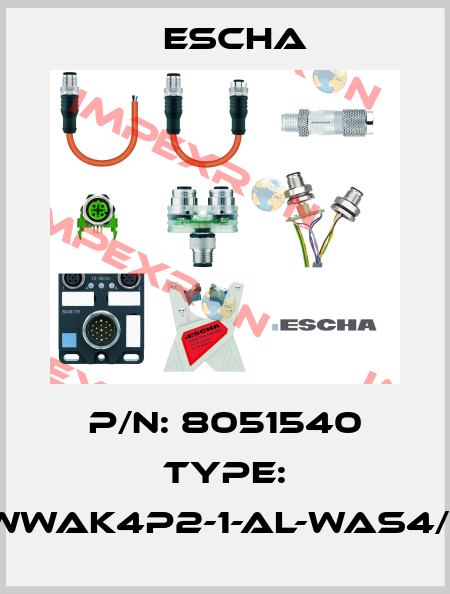 P/N: 8051540 Type: AL-WWAK4P2-1-AL-WAS4/P00 Escha