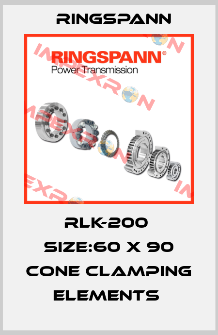 RLK-200  SIZE:60 X 90 CONE CLAMPING ELEMENTS  Ringspann