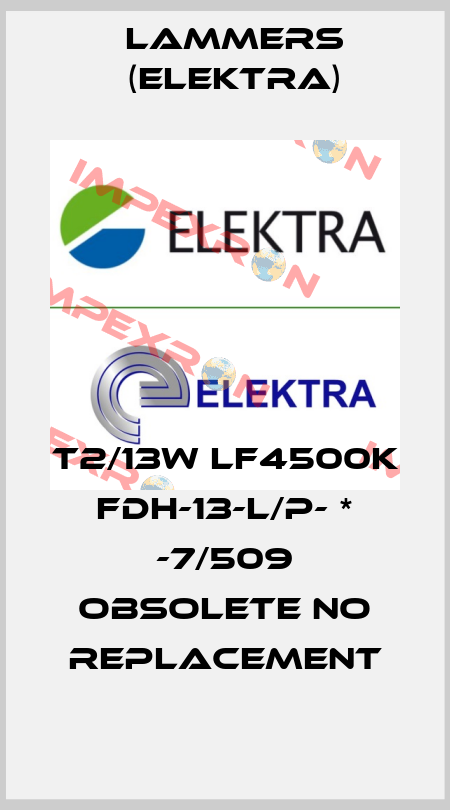 T2/13W LF4500K  FDH-13-L/P- * -7/509 obsolete no replacement Lammers (Elektra)