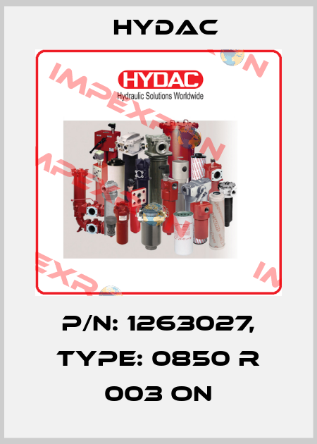 P/N: 1263027, Type: 0850 R 003 ON Hydac