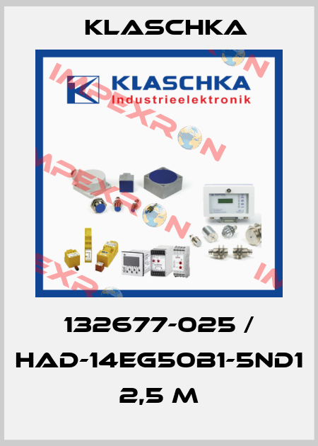 132677-025 / HAD-14eg50b1-5ND1 2,5 m Klaschka