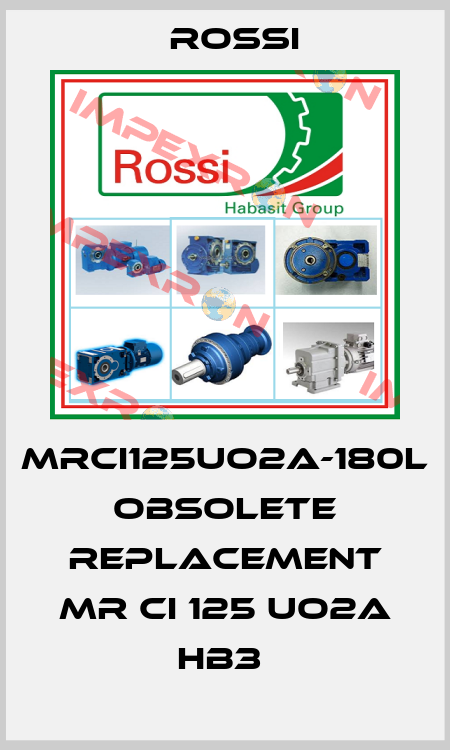 MRCI125UO2A-180L obsolete replacement MR CI 125 UO2A HB3  Rossi