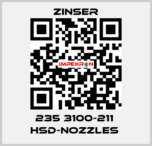 235 3100-211  HSD-nozzles  Zinser