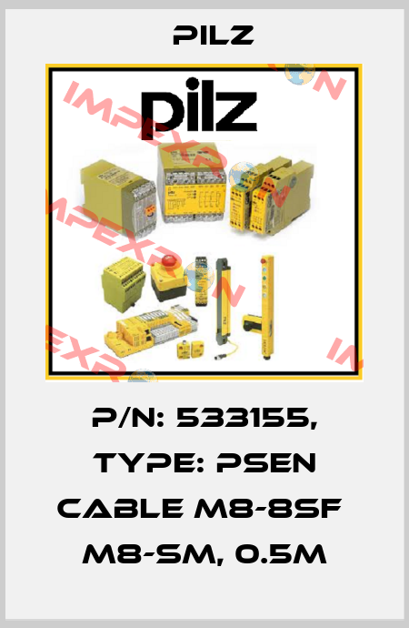 p/n: 533155, Type: PSEN cable M8-8sf  M8-sm, 0.5m Pilz