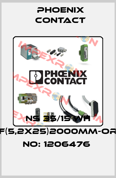 NS 35/15 WH PERF(5,2X25)2000MM-ORDER NO: 1206476  Phoenix Contact