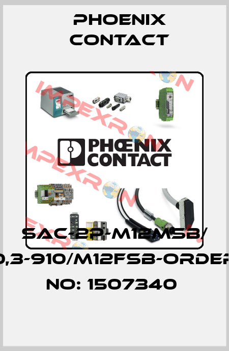 SAC-2P-M12MSB/ 0,3-910/M12FSB-ORDER NO: 1507340  Phoenix Contact