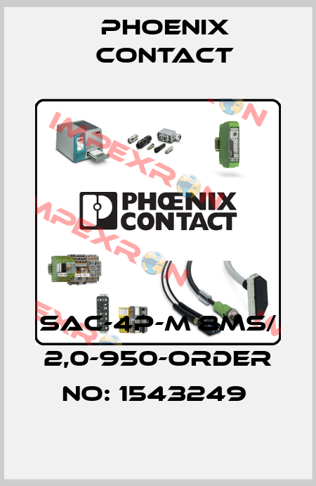 SAC-4P-M 8MS/ 2,0-950-ORDER NO: 1543249  Phoenix Contact