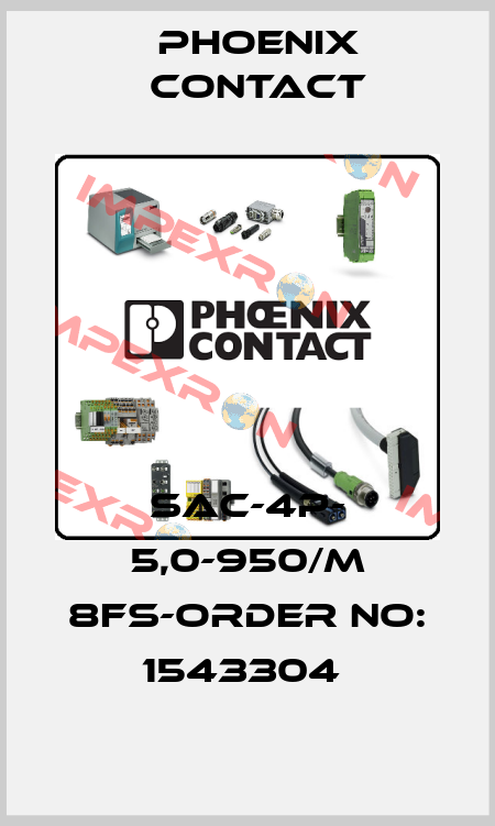 SAC-4P- 5,0-950/M 8FS-ORDER NO: 1543304  Phoenix Contact