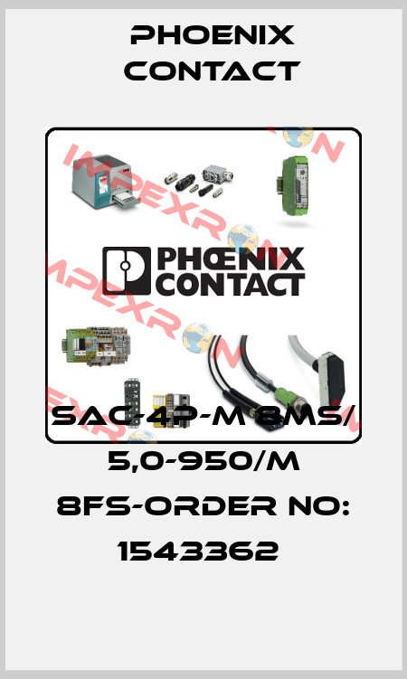 SAC-4P-M 8MS/ 5,0-950/M 8FS-ORDER NO: 1543362  Phoenix Contact
