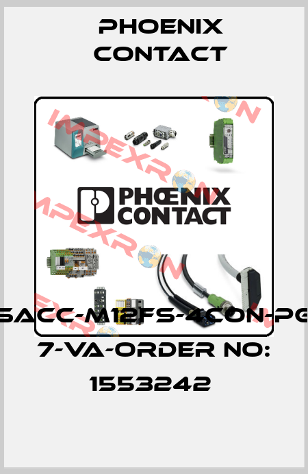 SACC-M12FS-4CON-PG 7-VA-ORDER NO: 1553242  Phoenix Contact