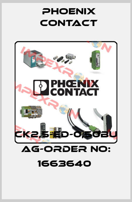 CK2,5-ED-0,50BU AG-ORDER NO: 1663640  Phoenix Contact