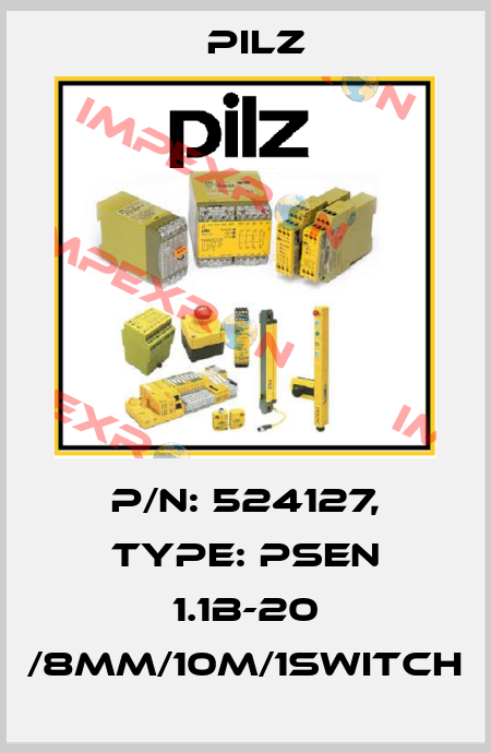 p/n: 524127, Type: PSEN 1.1b-20 /8mm/10m/1switch Pilz