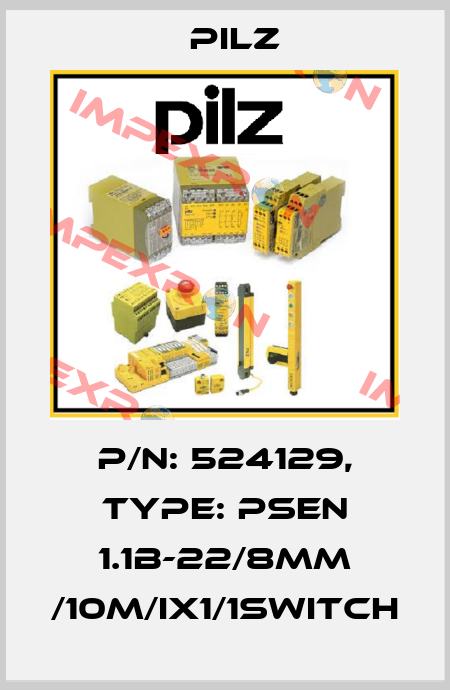 p/n: 524129, Type: PSEN 1.1b-22/8mm /10m/ix1/1switch Pilz