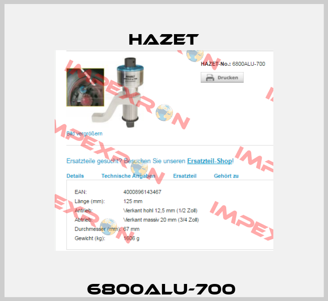 6800ALU-700  Hazet