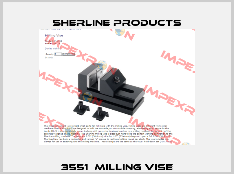 3551  Milling Vise Sherline Products