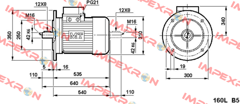 Typ DN 160 L-4/8 B3 Fimet