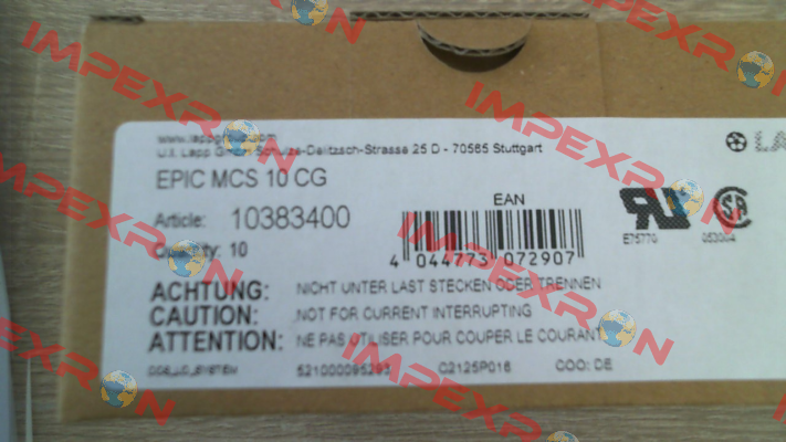 10383400 / 20EPIC MCS 10 CG (pack x10) Lapp Kabel